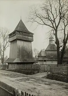 Orthodox Church of the Holy Cross - wooden church and belfry, Drohobych, between 1910-1914. Creator: Unknown