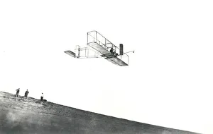 Orville Wright tests his glider at Kitty Hawk, North Carolina, USA, 1911. Creator: NASA Orville Wright tests his glider at Kitty Hawk, North Carolina, USA, 1911. Creator: NASA