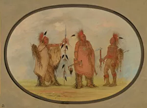 Images Dated 24th February 2021: Osage Chief with Two Warriors, 1861 / 1869. Creator: George Catlin