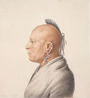 Shaved Prints: Osage Warrior, 1805-7. Creator: Charles Balthazar Julien Fevret de Saint-Memin