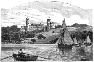 Osborne House Gallery: Osborne House from the Solent, East Cowes, Isle of Wight, 1900