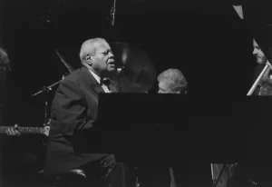 Mixed Race Group Prints: Oscar Peterson, North Sea Jazz Festival, Netherlands, 1995. Creator: Brian Foskett