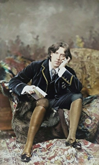 Stocking Prints: Oscar Wilde, 1882. Creator: Napoleon Sarony