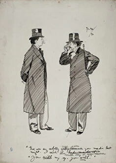 Overcoat Gallery: Oscar Wilde and Whistler, 1894. Creator: Philip William May