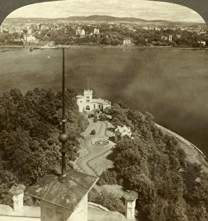 Spire Prints: The Oscarshal Royal Gardens and Christiania, from the Chateau, Norway, c1905