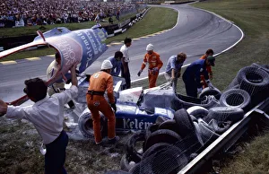 Osella - Alfa Romeo, Jo Gartner, crashed on first lap 1984 British Grand Prix. Creator: Unknown Osella - Alfa Romeo, Jo Gartner, crashed on first lap 1984 British Grand Prix. Creator: Unknown