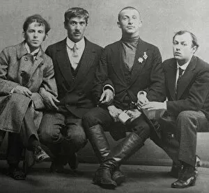 Bulla Gallery: Osip Mandelstam, Korney Chukovsky, Benedikt Livshits and Yury Annenkov, 1914