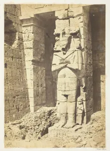Medinet Habu Prints: Osiride Pillars at Medinet-Haboo, c. 1857. Creator: Francis Frith