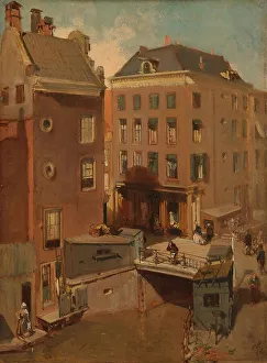 The Osjessluis near Kalverstraat in Amsterdam, 1855. Creator: Charles Rochussen