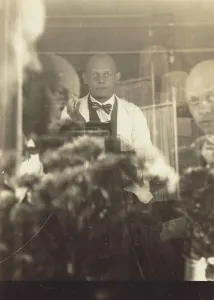 Camera Prints: Oskar Schlemmer at Prellerstrasse Studio, 1925. Creator: Oskar Schlemmer