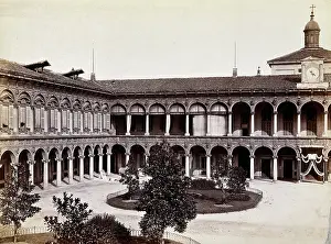 Columns Prints: Ospedale Maggiore, Milan: the courtyard, between 1800 and 1899. Creator: Giacomo Brogi