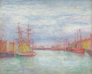 Harbour Front Prints: Ostend Harbour, 1900 or 1904. Creator: James Ensor