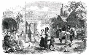 Bowls Prints: Osteria - Playing at Bowls - Rome, 1850. Creator: Unknown