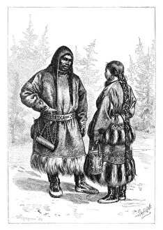 Images Dated 21st February 2008: An Ostyak couple, Asia, 1895