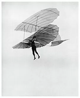 Images Dated 13th July 2009: Otto Lilienthal makes one of his last flights, 1896 (1956)