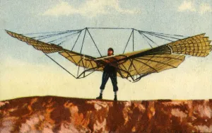 Glider Prints: Otto Lilienthals glider, 1890s, (1932). Creator: Unknown