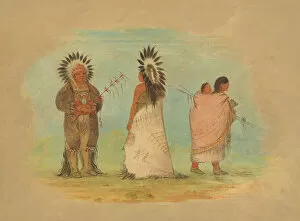 Carrying On Back Collection: Two Ottoe Chiefs and a Woman, 1861 / 1869. Creator: George Catlin