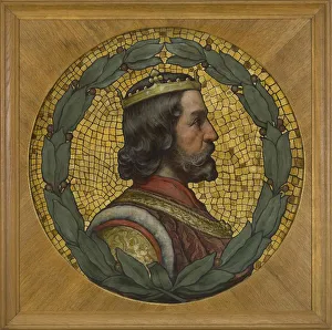 Tempera And Oil On Canvas Prints: Ottokar II of Bohemia, 1900. Artist: Liebscher, Adolf (1857-1919)
