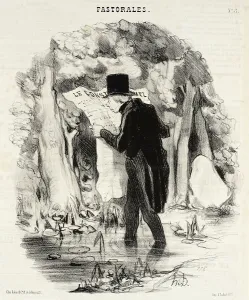 Où peut conduire la lecture du Constitutionnel!, 1845. Creator: Honore Daumier
