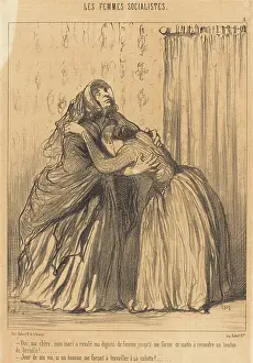 Division Of Labour Prints: Oui, ma chere, mon mari a ravale ma dignite de femme... 1849. Creator: Honore Daumier