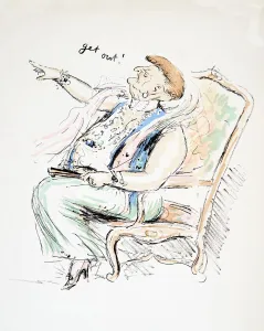 Colour Block Print Prints: Get Out!, from White Bottoms pub. 1927