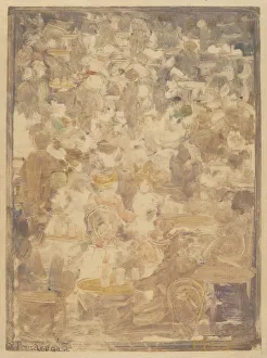 Monotype Gallery: Outdoor Cafe Scene, 1900 / 1905. Creator: Maurice Brazil Prendergast
