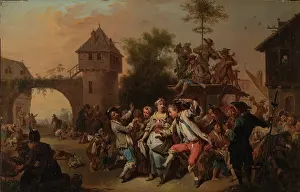 Celebrations Prints: Outdoor Dance in a Village, c1764. Creator: Johann Conrad Seekatz