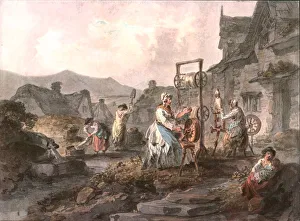 Llangollen Collection: An Outdoor Scene of Women at Work, (c1900). Creator: Unknown