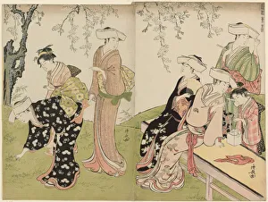 An Outing in Spring, from the series A Brocade of Eastern Manners (Fuzoku azuma no... c) An Outing in Spring, from the series A Brocade of Eastern Manners (Fuzoku azuma no... c)