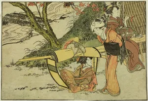 Double Page Prints: Outing to View Maples in Autumn