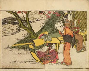 Outing to View Maples in Autumn. From the Picture Book of Flowers of the Four Seasons... 1801. Creator: Utamaro, Kitagawa (1753-1806)