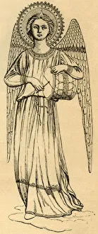 Outline Copy of an Angel Painted by Fra Angelico, 1881. Creator: Unknown