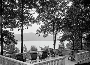 Rocking Chair Prints: Outlook at Rogers Rock, Lake George, N.Y. between 1900 and 1905. Creator: Unknown