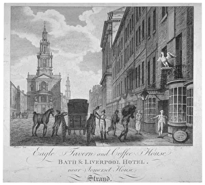 Millar Prints: Outside the Eagle Tavern and Coffee House, Bath & Liverpool Hotel, London, c1800