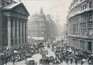 Outside the Mansion House, City of London, 9 AM, c1901 (1901)