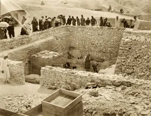 Supporter Prints: Outside the tomb of Tutankhamun, Valley of the Kings, Egypt, 1922. Artist: Harry Burton