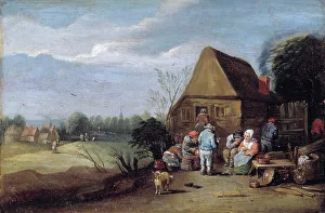 Gohle Collection Prints: Outside the village inn, c1660s. Creator: David Teniers II
