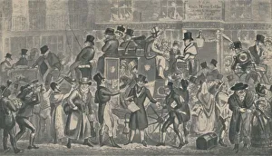 Cruikshank Prints: Outside White Horse Cellar, Piccadilly, 1821, (1920). Artists: Isaac Robert Cruikshank