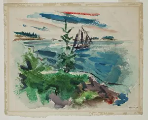 Ocean Prints: Outward From Deer Isle, Maine, 1922. Creator: John Marin