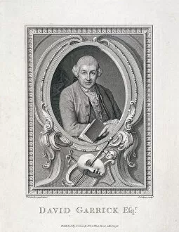 J Collyer Gallery: Oval portrait of David Garrick, 1776. Artist: J Collyer