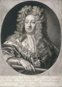 Godfrey Kneller Prints: Oval portrait of George, Prince of Denmark, 1704. Artist: Joseph Smith