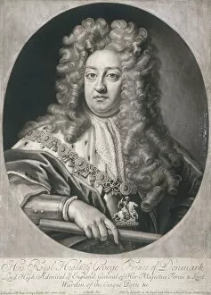 Sir Godfrey Kneller Gallery: Oval portrait of George, Prince of Denmark, 1704. Artist: Joseph Smith
