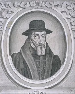 Foxe Prints: Oval portrait of John Foxe, c1570, (c1700). Artist: John Sturt