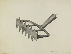 Oven Prints: Oven Scraper, c. 1940. Creator: Maurice Van Felix