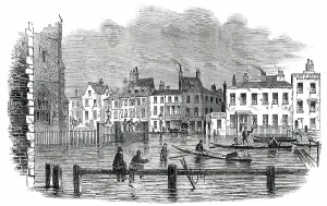 High Tide Prints: Overflow of the Thames on Tuesday - Lambeth-Stairs, 1850. Creator: Unknown