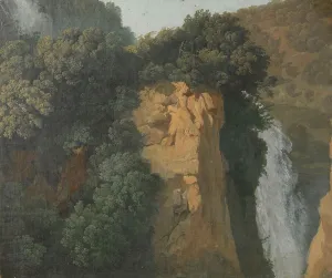 Garden Feature Prints: Overgrown Cliffs with a Waterfall in Italy
