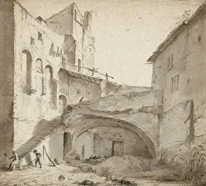 Asselijn Jan Prints: Overgrown Courtyard of Ruined Castle, n.d. Creator: Jan Asselijin