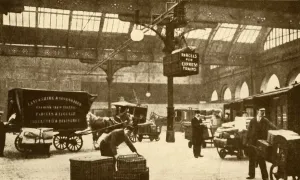 Railway Staff Prints: Overhead Electric Parcel Carrier, Victoria Station, Manchester, 1930. Creator: Unknown