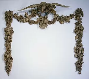 Charles Ii Collection: Overmantel Decoration, c. 1675-1677. Creator: Grinling Gibbons (British, 1648-1721)