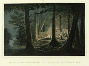 Route Prints: Overnight Camp on the Urak River on the Route to Okhotsk